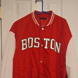 SHEIN Red Boston Varsity Jacket XLARGE